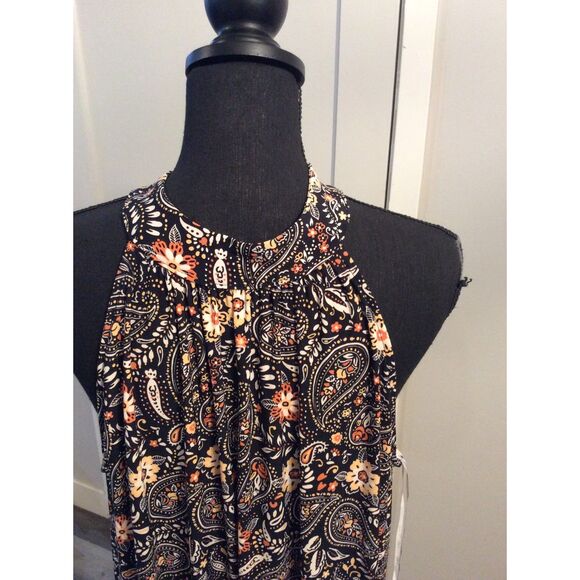 High Neck Maxi Floral Print Racer front back BAR III Size XL Womens - Picture 4 of 5